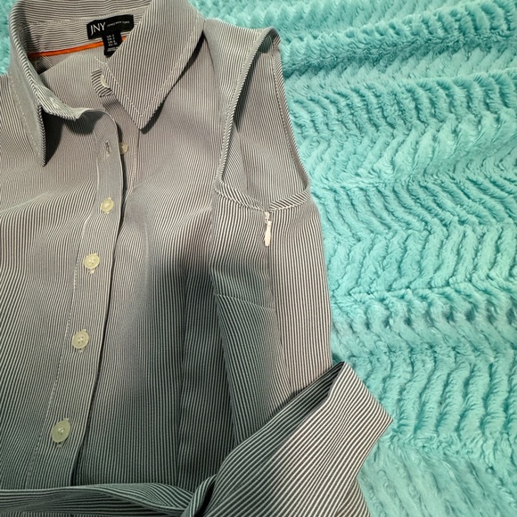 Jones New York Gray and White Stripe Sleeveless Sundress Size 2 - Picture 4 of 12